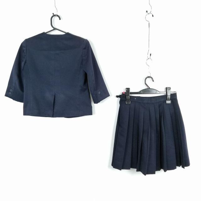 イートン ミニスカート 上下2点セット 125A カンコー 冬物 女子 学生服 中学 高校 紺 制服 中古 ランクC NA4895｜top-gakuseihuku｜02