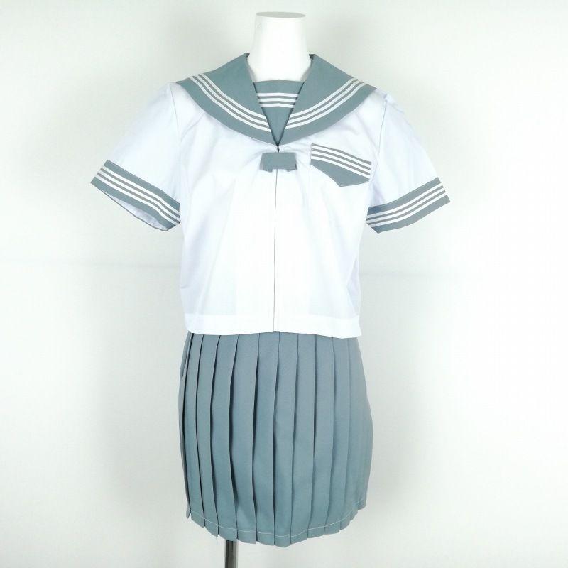 新品 夏 セーラー服 白 グレー衿 白3本線 上下セット マイクロミニ tam