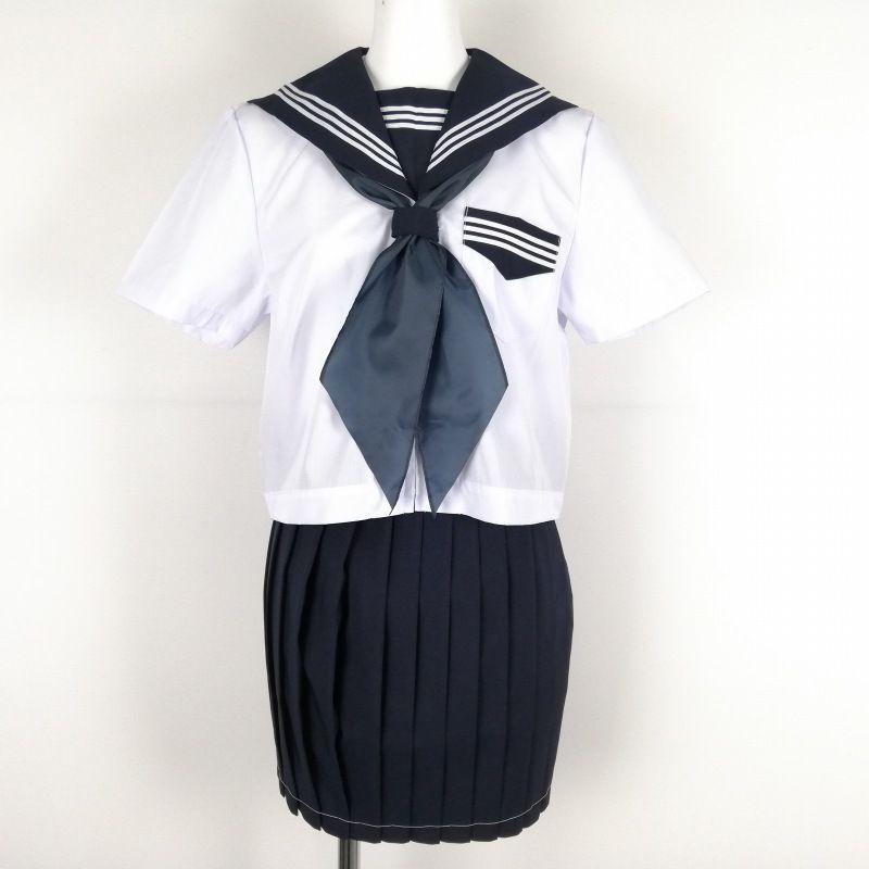 新品 夏 セーラー服 白 白3本線 前ファスナー 上下セット マイクロミニ