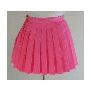 合・ショッキングピンクプリーツスカート マイクロミニ 制服 （30cm丈