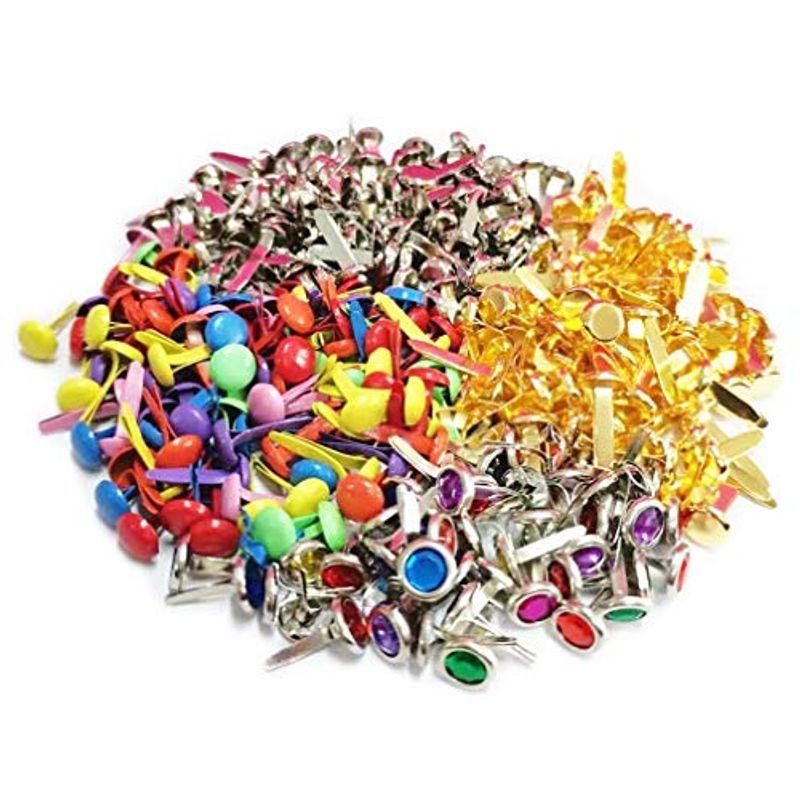 日本最大の 350個 ミニ ブラッド 8x17mm アソートカラー 金属 紙ファスナー ラウンドブラッド ラインストーン 割りピン 割鋲 画鋲 ために Materialworldblog Com