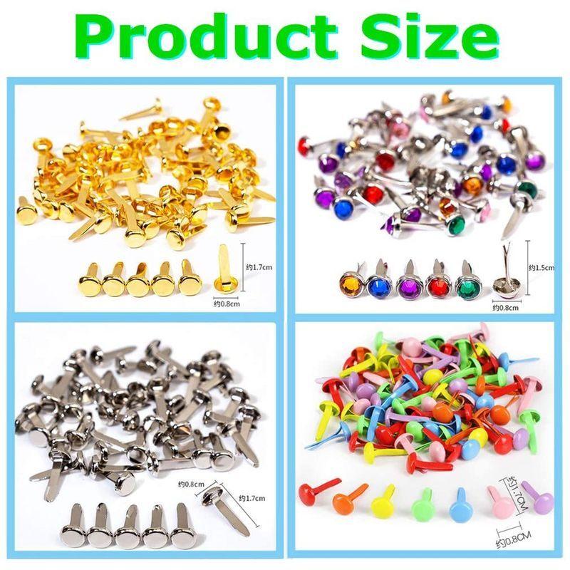 日本最大の 350個 ミニ ブラッド 8x17mm アソートカラー 金属 紙ファスナー ラウンドブラッド ラインストーン 割りピン 割鋲 画鋲 ために Materialworldblog Com