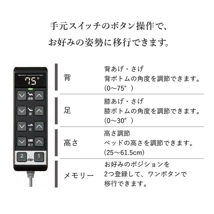 パラマウントベッド 電動ベッド 介護ベッド INTIME3000 インタイム3000 シングルベッド 97幅 ラウンドタイプ 3点セット アナライザーあり RQ-3051 (No.J3I11)｜top-p-mall｜07