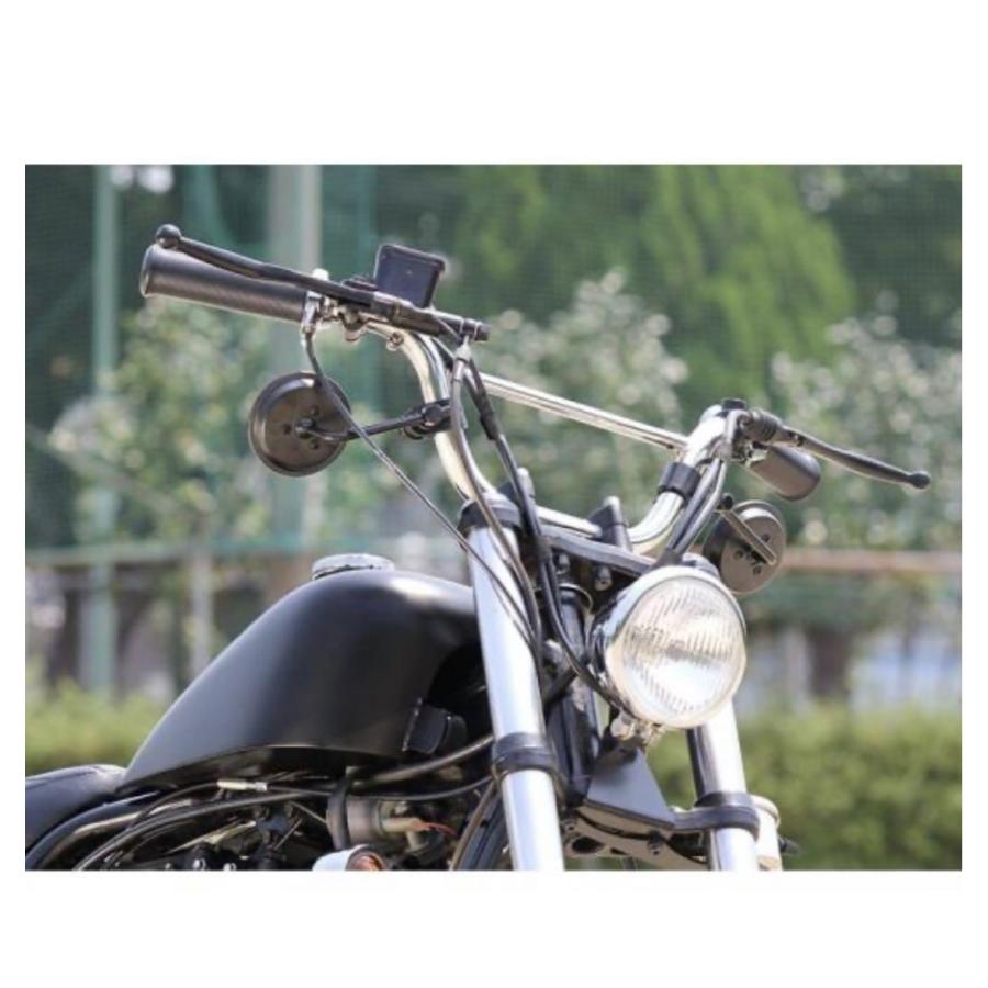 3インチ ハンドルクランプ クランプミラー ラウンドミラー バイク