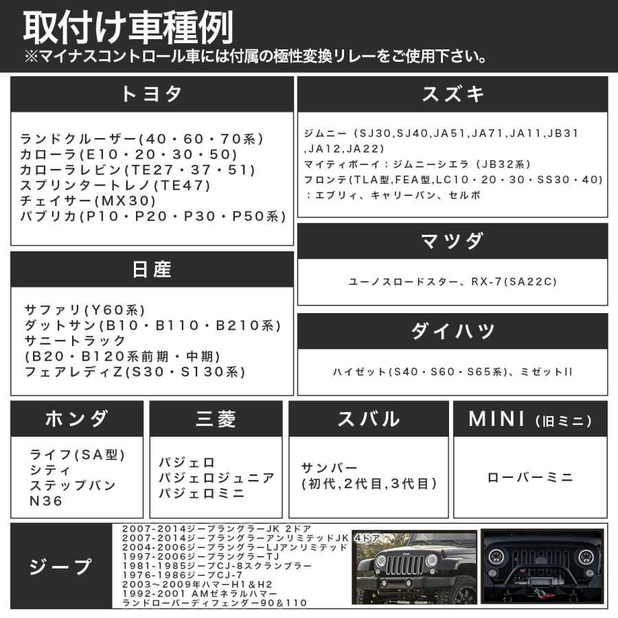 7インチ led ヘッドライト イカリング 6レンズ 12v 24v jeep