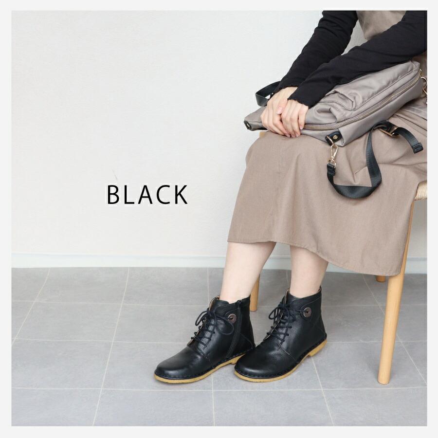 hocco】 レザー レースアップ ブーツ ショートブーツ レディース 本革