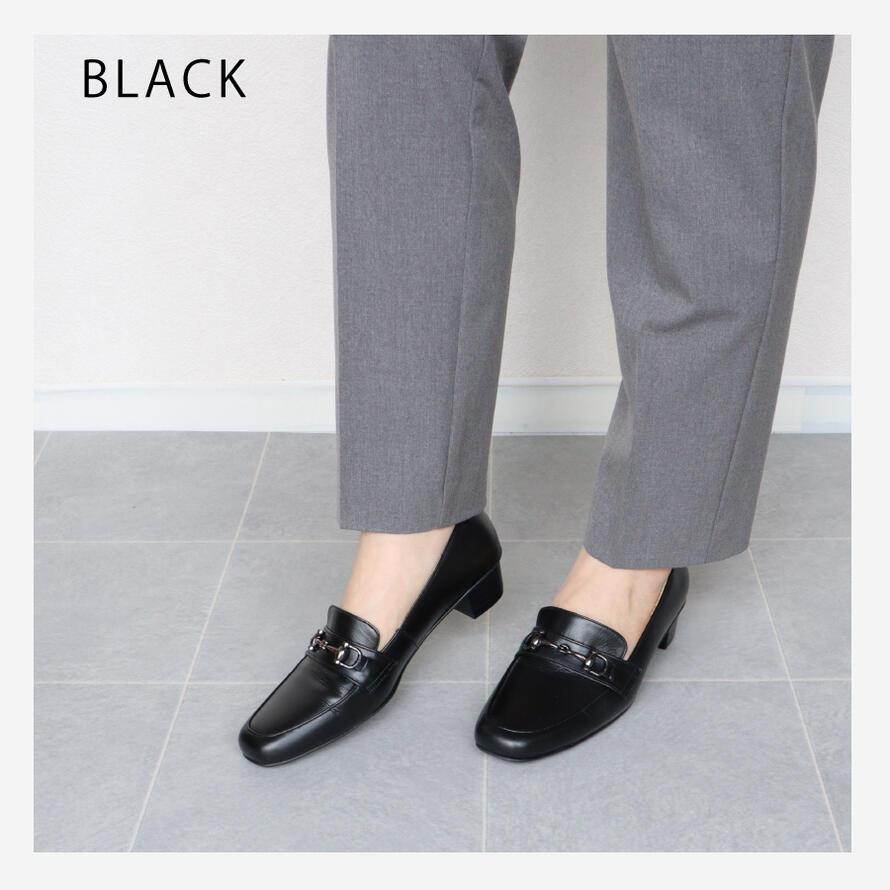 日本製】 HS ローファー パンプス ベージュ ブラック 3cm ヒール3