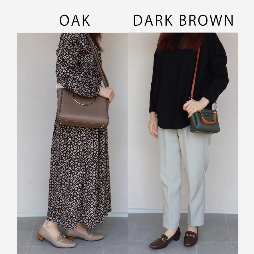 日本製 HS ローファー パンプス ベージュ ブラック 3cm ヒール3センチ