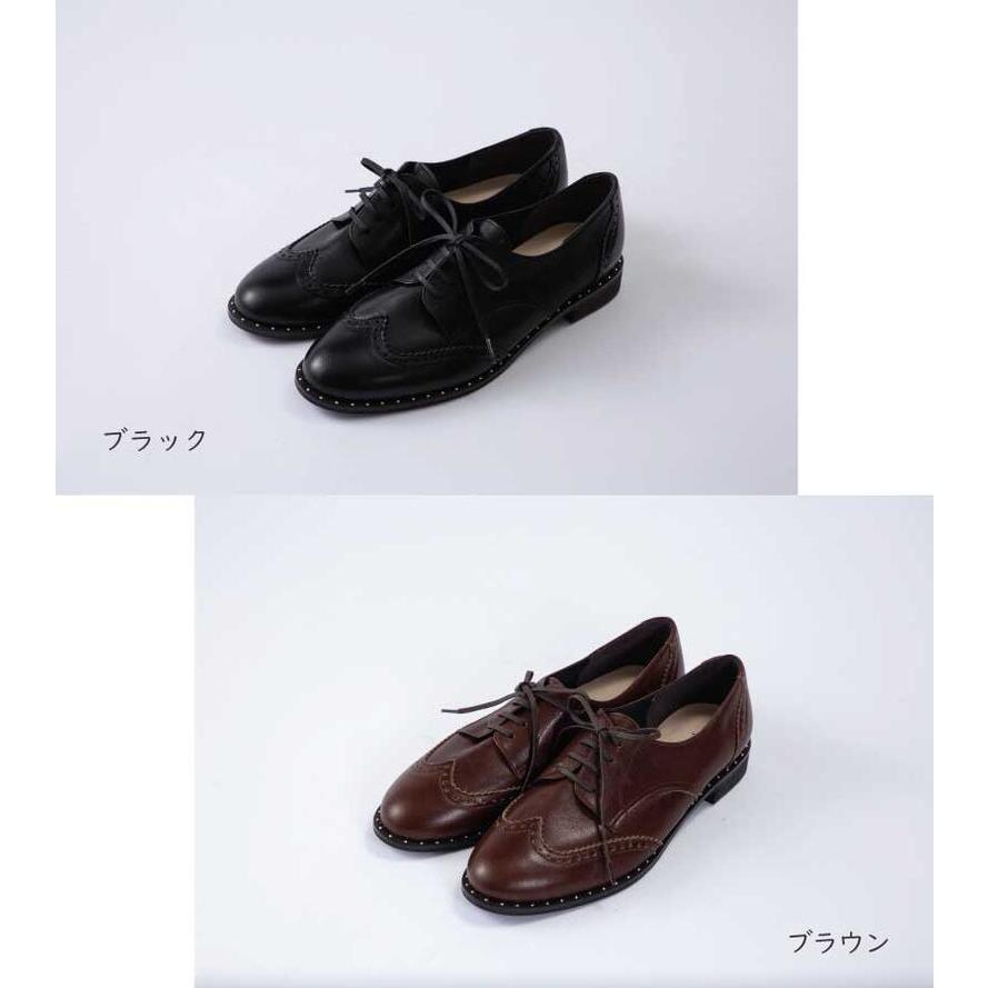SCORPIO】 スタッズ レース アップ シューズ レディース ブラック