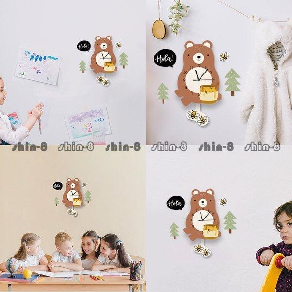 最大71 オフ 壁掛け時計 振り子時計 熊型 おしゃれ 文字盤 子供部屋 時計 北欧 ウォールクロック 装飾 モダン 女の子 Boy 男の子 Heartlandgolfpark Com