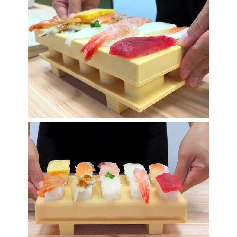 一度に10貫ポンッと飛び出す 握り寿司メーカー お寿司 下駄形 一度に10貫ポンッと飛び出す 握り寿司メーカー お寿司 下駄形