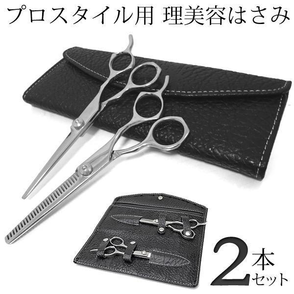 送料無料 美容師 理容師 ハサミ 即出荷 スキばさみ 2本セット 高級 ステンレス製 散髪 セニング用 理美容 ヘアケア ヘアカット ケース付属 美容理容はさみ