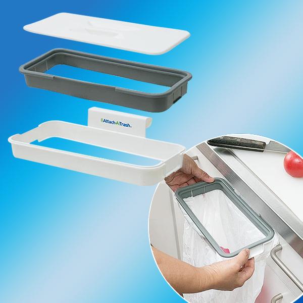 ゴミ袋ホルダー フタ付き 臭い軽減 引っ掛けるだけ どこでも設置 レジ