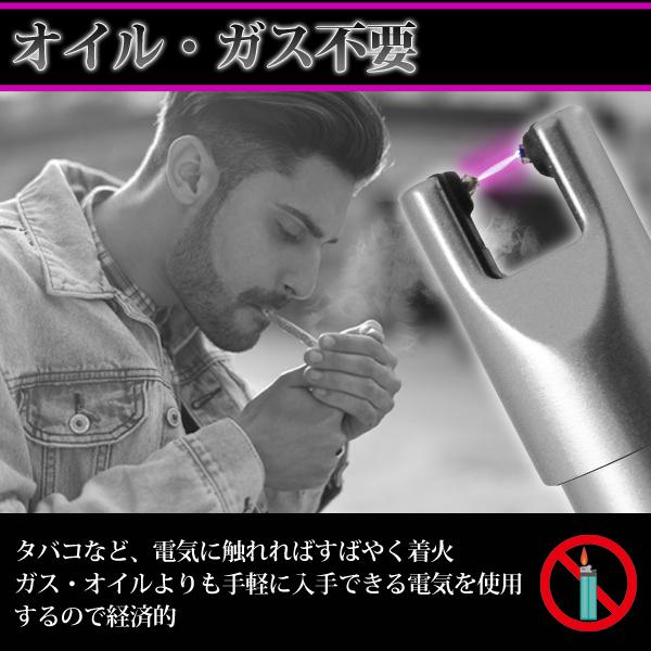 強風でも消えない 電子ライター プラズマライター USB充電式 ガス