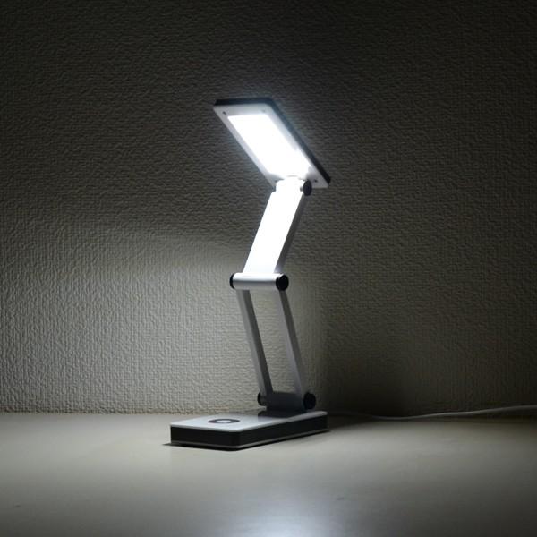 デスクライト LED 30灯 おしゃれ タッチボタン式 折りたたみ 2WAY電源