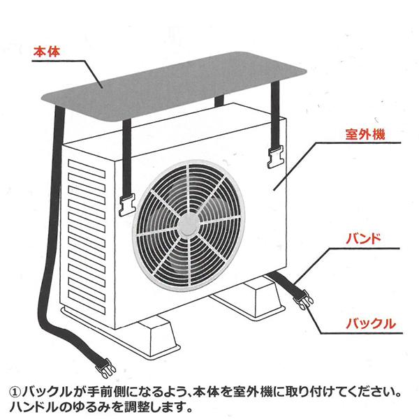 エアコン室外機 保護カバー 1枚 アルミ製 直射日光カット 空調効率アップ 簡単装着 断熱 遮熱 日よけ 省エネ 節電 暑さ対策 ◇ エアコン室外機カバー｜top1-price｜07