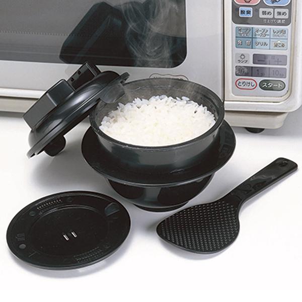 電子レンジ用 炊飯器 0.5〜1合 日本製 備長炭配合 チンするだけでご飯