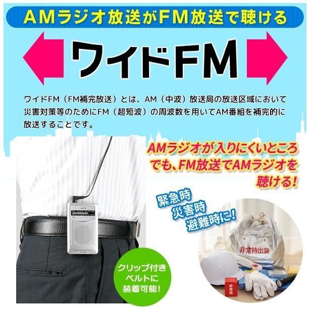 ラジオ ベルト装着OK イヤホン付き 小型 スピーカー内蔵 AM/FM対応
