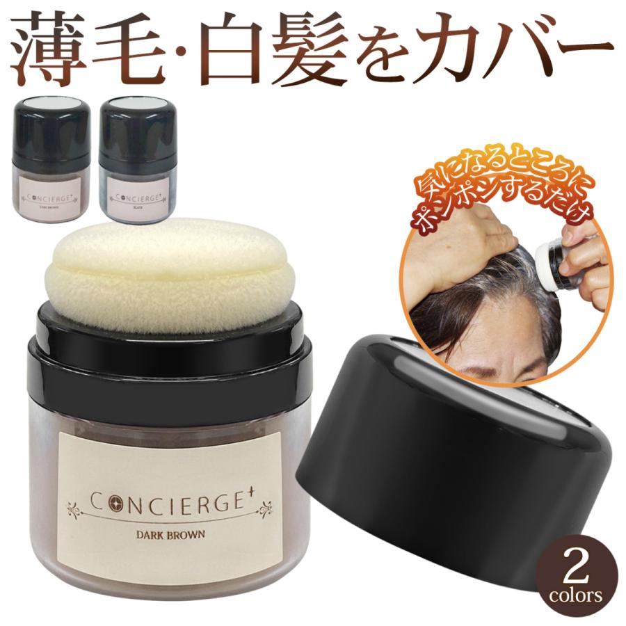 受注生産品 頭皮用 白髪 ファンデーション 薄毛カバー パウダー 男性 女性 ヘアカラー ミラー付き 黒 茶 汗や水に強い 手が汚れない 生え際 分け目 ポンポンファンデ1 450円 Sarozambia Com
