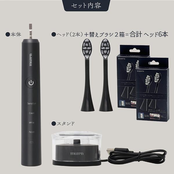 電動歯ブラシ 高速42000回振動 音波振動 替えブラシ付 本体+