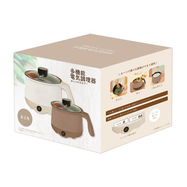 未使用 ホワイト グリル鍋 ガラス蓋付き グリル鍋 電気鍋 1人用 2人用 ガラス蓋付き 1台6役 炊飯器