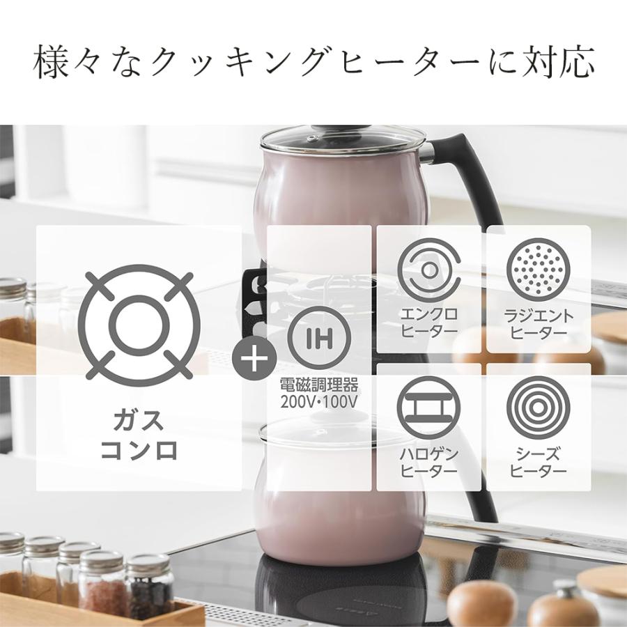 マルチポット IH対応 1台6役 片手鍋 1.9L やかん ケトル ふた付き 深型
