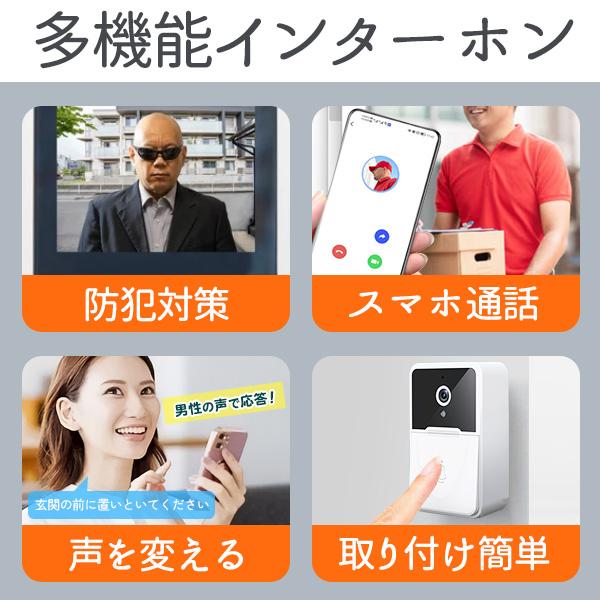 インターホン スマホ連動 カメラ付き 録画 変音 スマートドアホン 交換