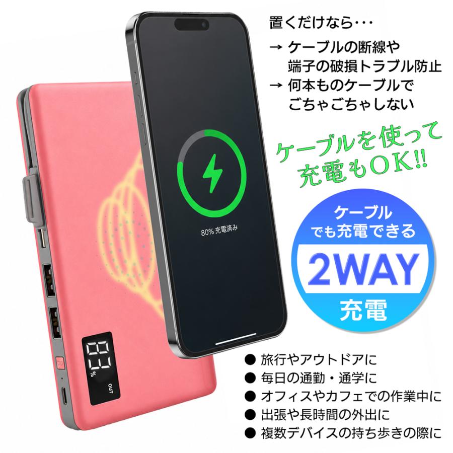 モバイルバッテリー 10000mAh 大容量 LED残量表示 小型 軽量 急速充電