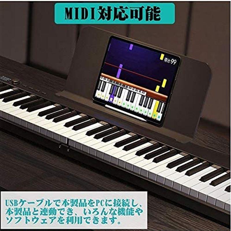 ニコマク NikoMaku 電子ピアノ 88鍵盤 折り畳み式 SWAN-X 黒 ピアノと同じ鍵盤サイズ コンパクト 軽量 充電型 MIDI対 