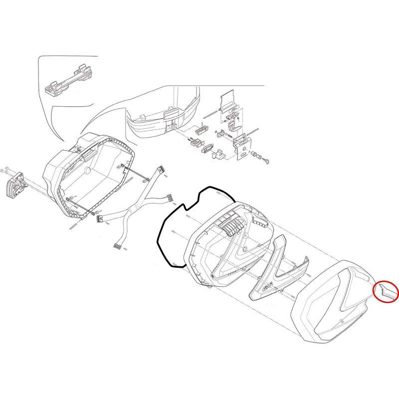 公式ショップ】GIVI(ジビ) リフレクター スモーク Z3703FR 16903 バイク用ボックス US KAWASAKI US KAWASAKI:北米カワサキ純正アクセサリー サドルバッグ ポケット ブラック (Saddlebag Pocket)