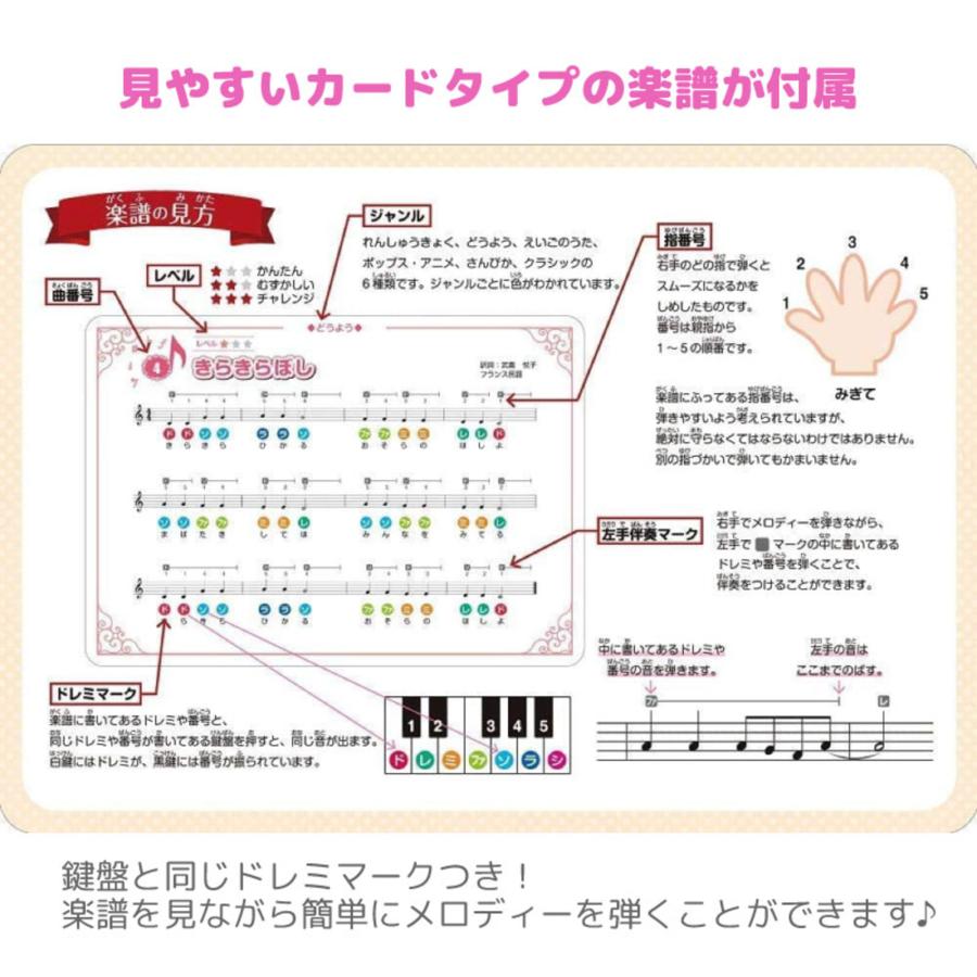新装版 りょうてでひけるよ グランドピアノ 50曲収録 37鍵盤 3種の音色 カードタイプ 楽譜 付き ドレミ 指番号 伴奏 マーク 付き 折り畳み式 デジタル楽器 新装版 りょうてでひけるよ グランドピアノ 50曲収録 37鍵盤 3種の音色 カードタイプ 楽譜 付き ドレミ 指番号 伴奏 マーク 付き 折り畳み式 電子ピアノ キーボード おもちゃ 子供 音楽 バイエル 童謡 ジブリ クラシック 入園祝い 誕生日 ギフト コスミック出版
