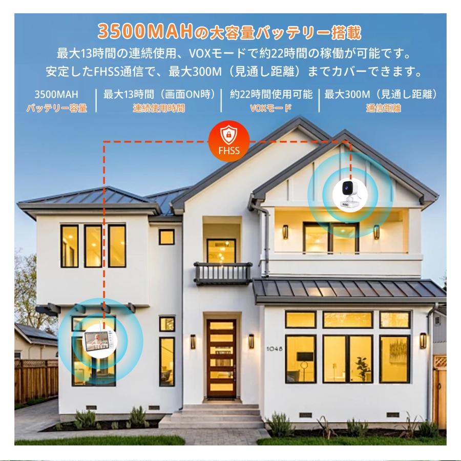 【1年保証】ベビーモニター ベビーカメラ 3.5インチIPS高画質 ナイトビジョン 温度警報 VOX機能 双方向通話 録画 microSD対応 bm02 GU MODE |  | 11