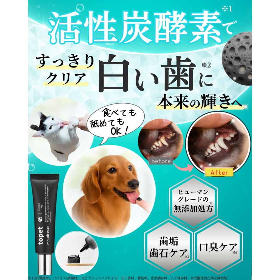 topet デンタブラック単品 犬 猫 歯磨き デンタルジェル 口腔