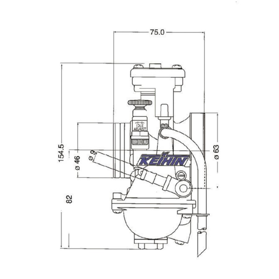 KEIHIN ケーヒン KEIHIN PWM38(S55A0) 2サイクル専用キャブレター 