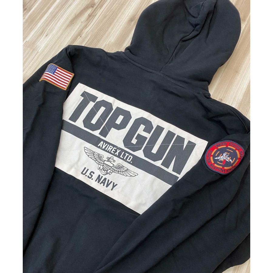 AVIREX アヴィレックス LONG SLEEVE ZIP PARKA DUST DEVILS 783-3931012 トップガン TOP GUN スウェット 裏毛 メンズ パーカー ジップアップ 長袖 トップス｜topism｜08