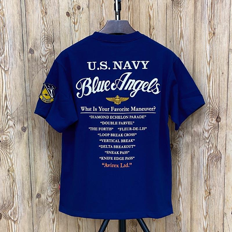 AVIREX（アヴィレックス） EMBROIDERED BLUE ANGELS 半袖Tシャツ