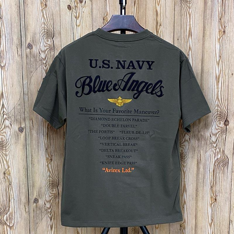 AVIREX（アヴィレックス） EMBROIDERED BLUE ANGELS 半袖Tシャツ