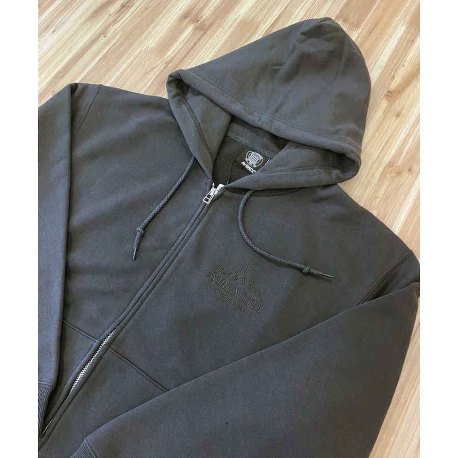AVIREX パーカー AVIREX アヴィレックス VARSITY LOGO ZIP SWEAT PARKA NYC バー