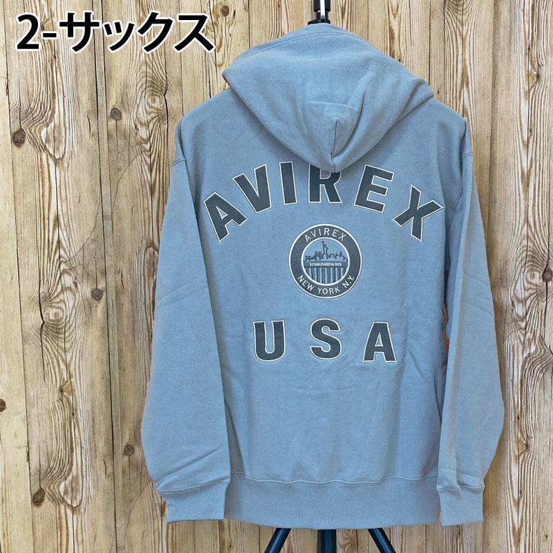 セール☆AVIREX アヴィレックス ロゴ ネイバル パーカー AVIREX アヴィレックス VARSITY LOGO ZIP SWEAT PARKA NYC バー