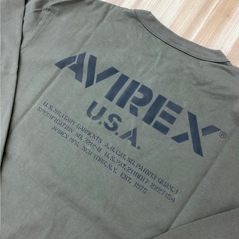 AVIREX アヴィレックス MIL. STENCIL OFFICIAL LOGO ロングT