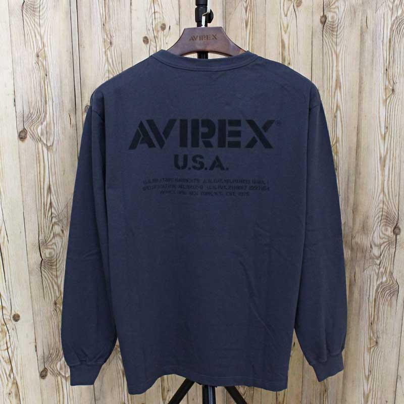 AVIREX アヴィレックス MIL.STENCIL OFFICIAL LOGOロングTシャツ AVIREX アヴィレックス MIL. STENCIL OFFICIAL LOGO ロングT