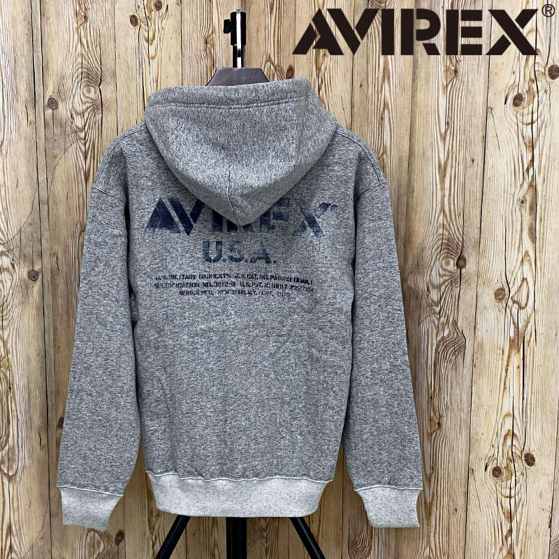 AVIREX アヴィレックス STENCIL STAND ZIP SWEAT パーカー AVIREX アヴィレックス STENCIL STAND ZIP SWEAT パーカー