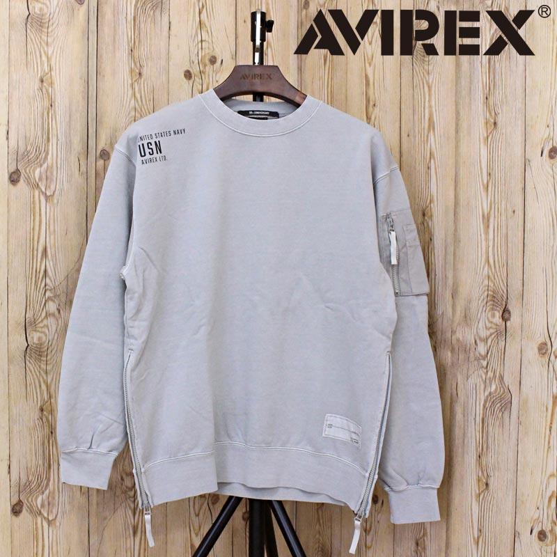 送料無料 AVIREX アヴィレックスFADE WASH MIL. POCKET SWEAT フェイドウォッシュ ミリタリーポケット スウェット トレーナー 783-5132011 アビレックス メンズ 長袖 トップス AVIREX（アヴィレックス） アヴィレックスFADE WASH MIL. POCKET SWEAT