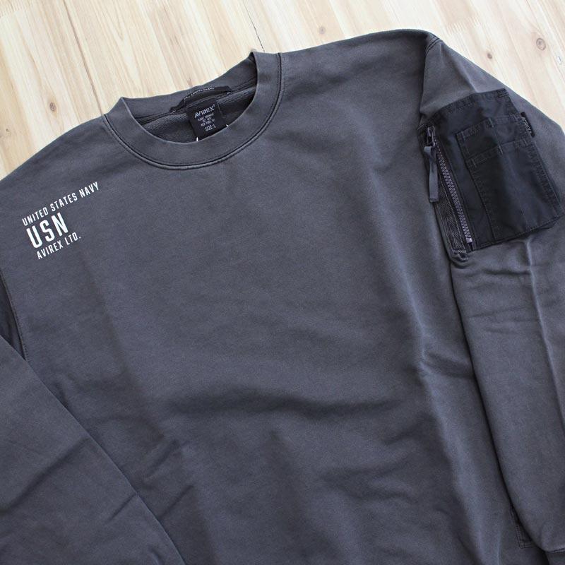 AVIREX（アヴィレックス） アヴィレックスFADE WASH MIL. POCKET SWEAT