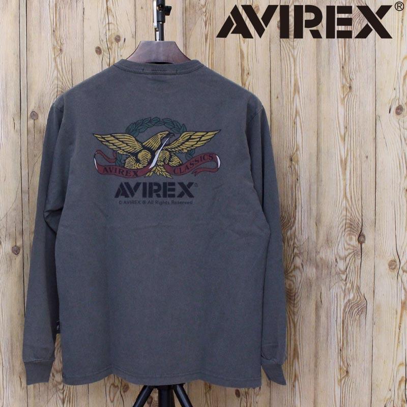AVIREX（アヴィレックス） L/S FADE WASH VINTAGE LABEL EAGLE TEE