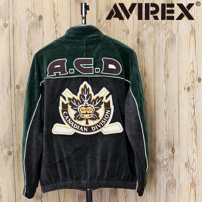 アヴィレックス AVIREX  783-5230024 ジップアップワッペンベロアブルゾン メンズ M AVIREX（アヴィレックス） VELOUR RAGLAN SLEEVE STAND ZIP 'A.C.D