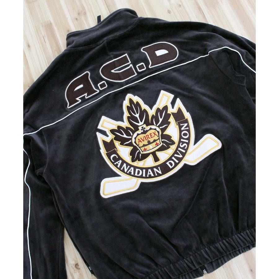 AVIREX（アヴィレックス） VELOUR RAGLAN SLEEVE STAND ZIP 'A.C.D