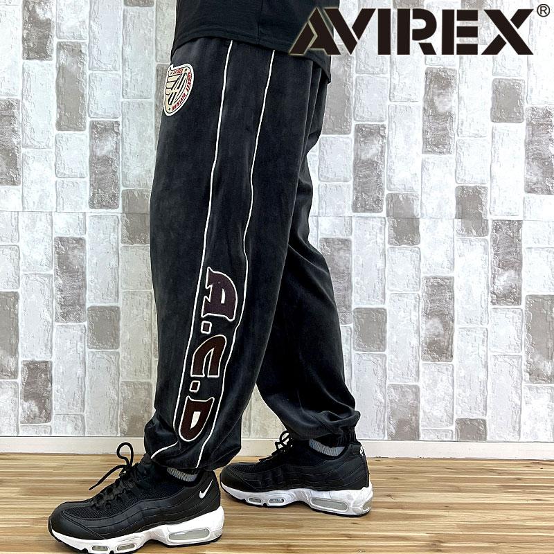 送料無料 AVIREX アヴィレックス VELOUR PANTS A.C.D 783-5210022 ベロア パンツ ジャージ サイドライン 刺繍 アビレックス ロングパンツ イージーパンツ メンズ AVIREX（アヴィレックス） VELOUR PANTS 'A.C.D' 783-5210022 ベロア