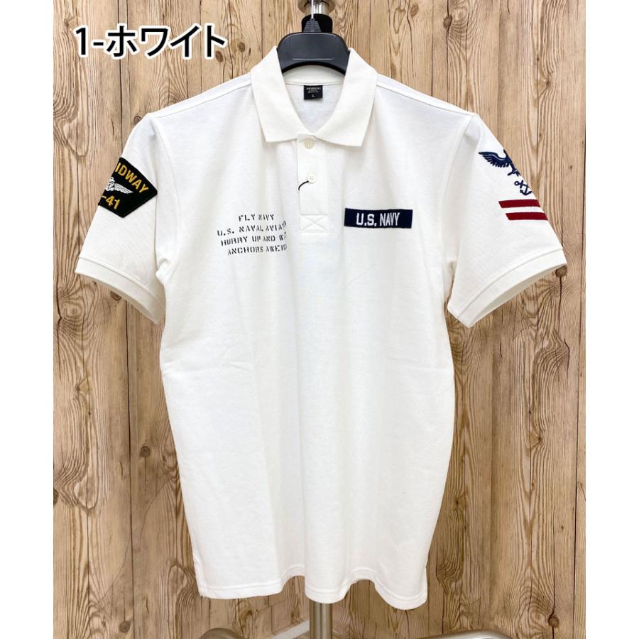 AVIREX アヴィレックス ネイバル パッチド 半袖ポロシャツ 刺繍