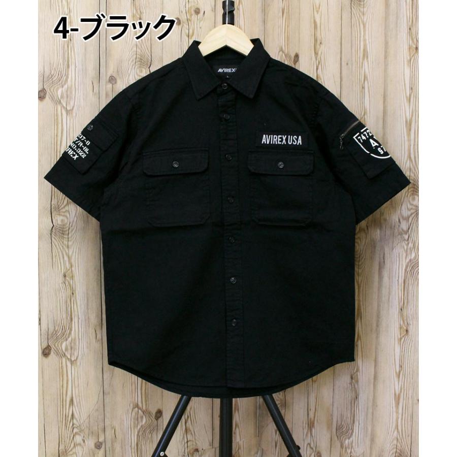 AVIREX（アヴィレックス） 半袖 ファティーグ カーキシャツ コットン